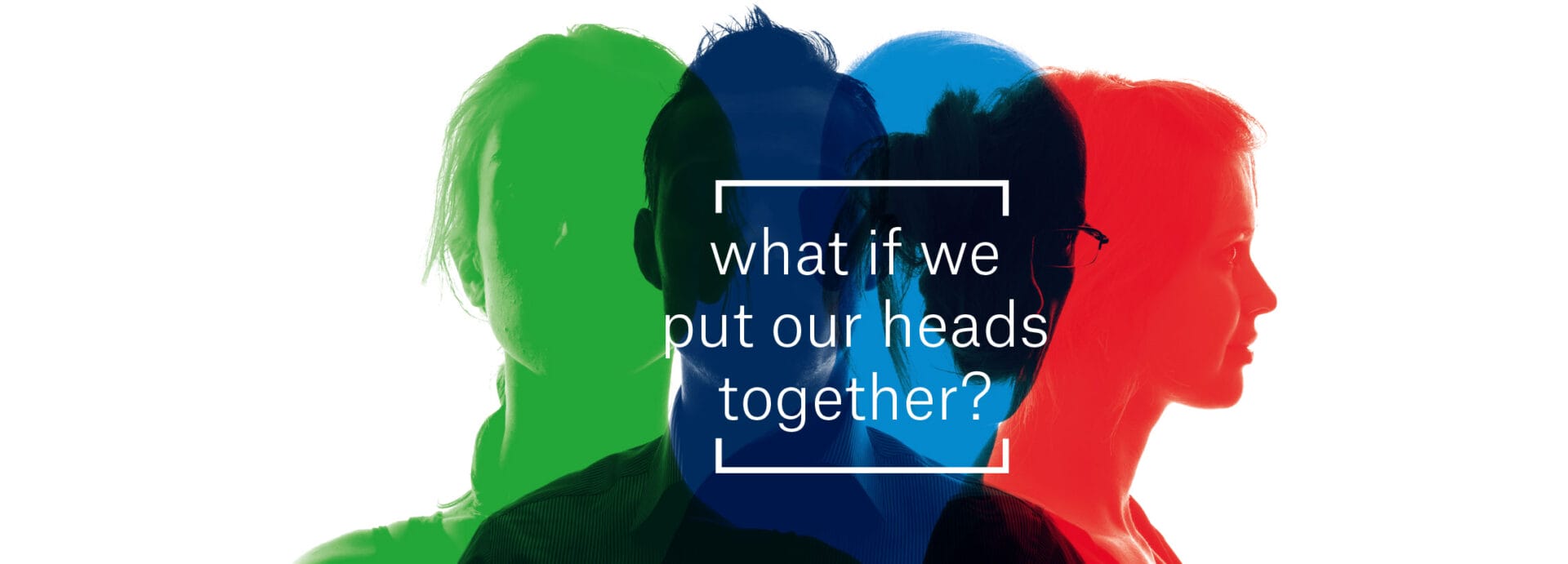 Four silhouettes of different ages people with different colours covering each one